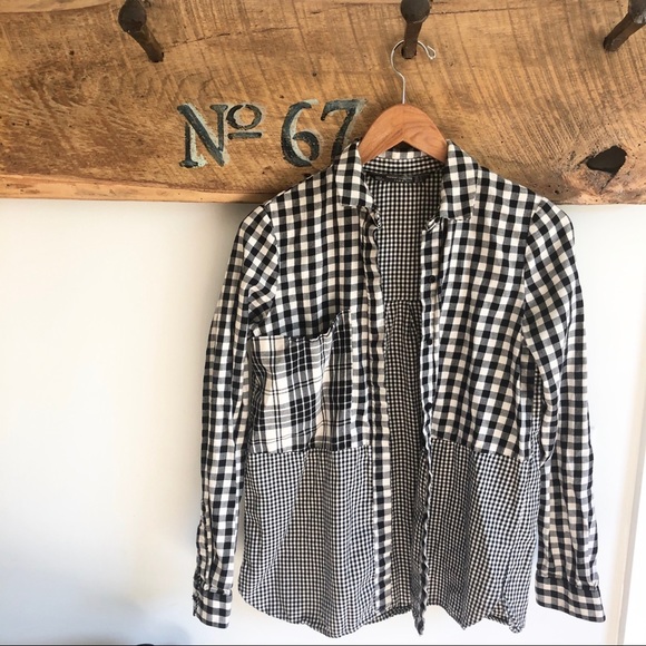 Zara plaid button down top - Picture 1 of 5